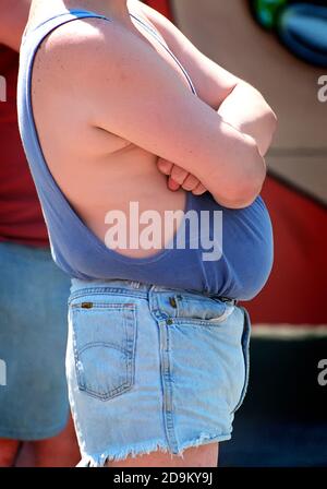 Fat obese overweight portly male Stock Photo