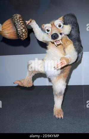 Scrat, the first character for Ice Age Live! A Mammoth Adventure is unveiled to the public, BFI IMAX, London. 25th April 2012 © Paul Treadway Stock Photo