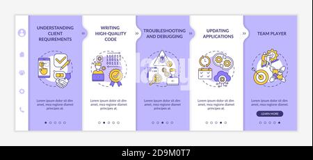 App developer skills onboarding vector template Stock Vector