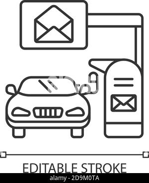 Drive through mailbox linear icon Stock Vector