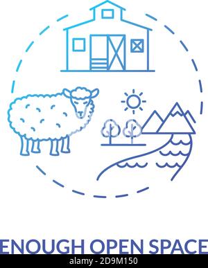 Enough open space blue gradient concept icon Stock Vector