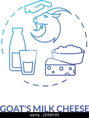 Goat milk cheese blue gradient concept icon Stock Vector
