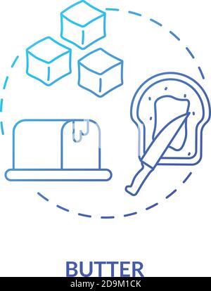 Butter blue gradient concept icon Stock Vector