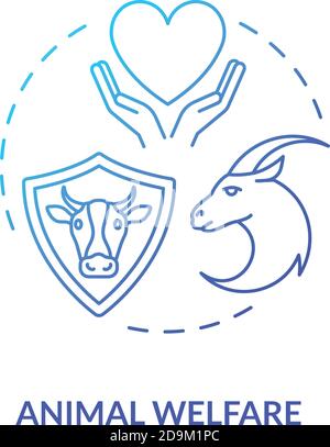 Animal welfare blue gradient concept icon Stock Vector