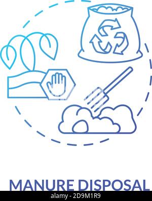 Manure disposal blue gradient concept icon Stock Vector