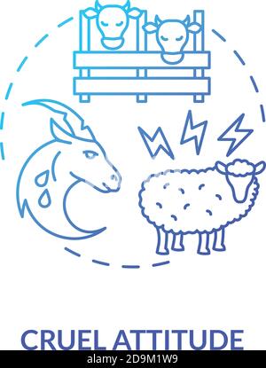 Cruel attitude blue gradient concept icon Stock Vector