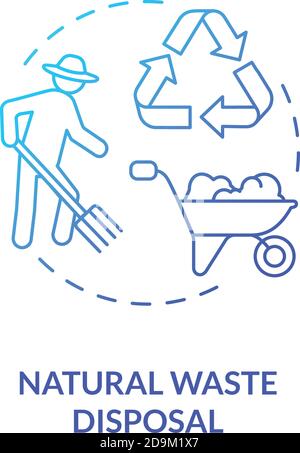Natural waste disposal blue gradient concept icon Stock Vector