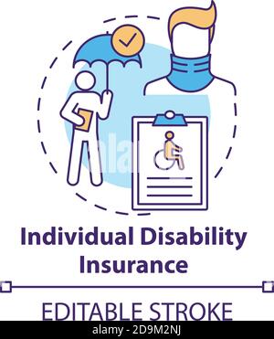 Individual disability insurance concept icon Stock Vector