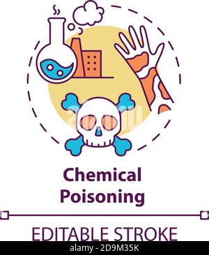 Chemical poisoning concept icon Stock Vector