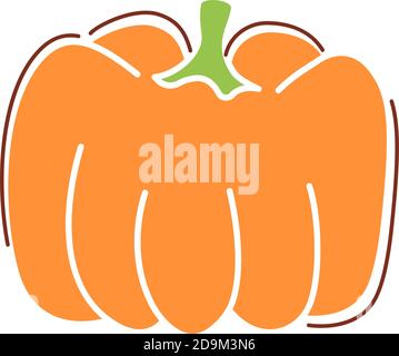 Ripe orange pumpkin flat vector abstract element Stock Vector