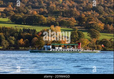 Steamer on Ullswater Stock Photo