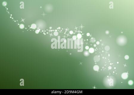 Glowing Particles in green background. Springtime template. Spring time. Vector illustration. Stock Vector