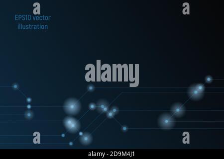 High tech vector illustration. Blue background and light. Stock Vector