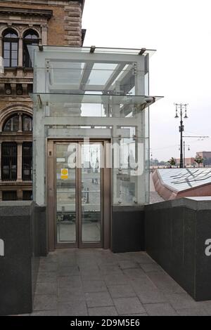 Accessible Elevator at Bridge in Budapest Stock Photo