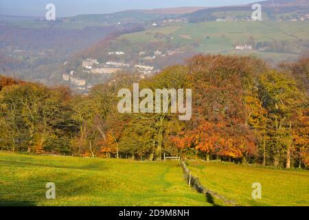 Hebden Bridge from Old Chamber, Calderdale, West Yorkshire Stock Photo