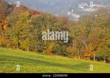 Hebden Bridge from Old Chamber, Calderdale, West Yorkshire Stock Photo