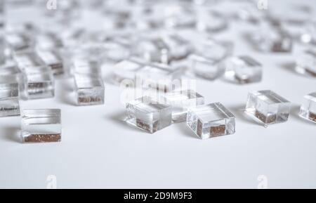 abstract plastic parallelepipedic shapes on a white background Stock Photo