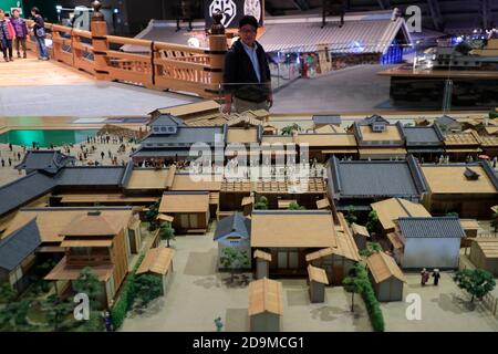 Scale model of Edo city during 17th century with the model