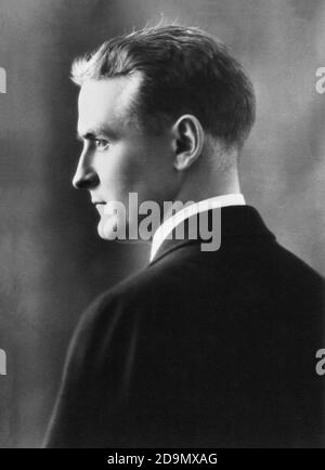 F Scott Fitzgerald. Portrait of the American author, Francis Scott Key Fitzgerald (1896-1940), 1925 Stock Photo