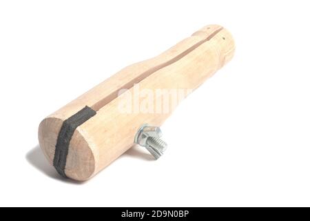 Jeweler wooden vise holder isolated on white background Stock Photo