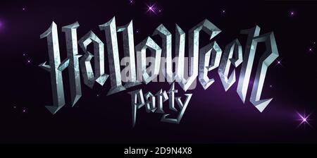 Halloween party metal logo. Vector illustration Stock Vector