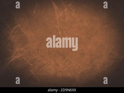 Brown Copper Rough Stained Background. Grunge Surface Texture Stock Photo