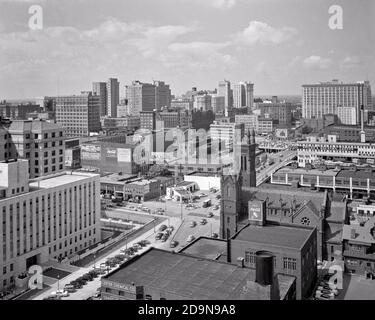 1950s SKYLINE DOWNTOWN BUILDINGS TAKEN FROM CAPITOL AREA ATLANTA GEORGIA USA - r4014 HAR001 HARS OLD FASHIONED Stock Photo