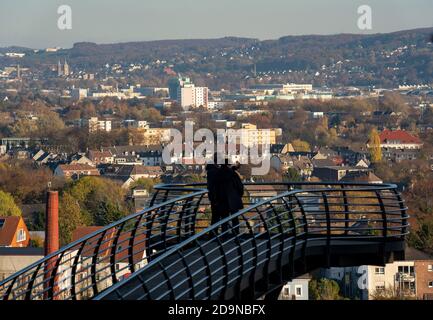 The Nordpark in Wuppertal, viewing platform Skywalk, view over the districts of Barmen and Oberbarmen, Wuppertal, NRW, Germany Stock Photo