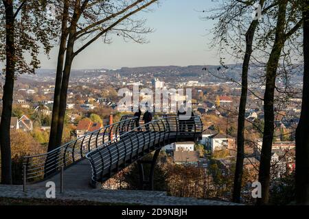 The Nordpark in Wuppertal, viewing platform Skywalk, view over the districts of Barmen and Oberbarmen, Wuppertal, NRW, Germany Stock Photo