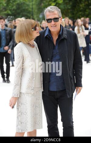 Anna Wintour and Mario Testino attend the Burberry Prorsum Spring/Summer 2013 Womenswear Fashion Show, Kensington Gardens, London. © Paul Treadway Stock Photo