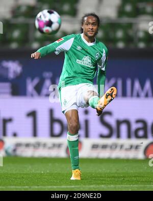 City Of Bremen, Deutschland. 06th Nov, 2020. firo: 06.11.2020, football, 1st Bundesliga, season 2020/2021, Werder Bremen - 1st FC Cologne Tahith Chong (Bremen) | usage worldwide Credit: dpa/Alamy Live News Stock Photo