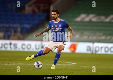 Cardiff, UK. 06th Nov, 2020. Marlon Pack of Cardiff City in action. EFL Skybet championship match, Cardiff city v Bristol City at the Cardiff City Stadium in Cardiff, Wales on Friday 6th November 2020. this image may only be used for Editorial purposes. Editorial use only, license required for commercial use. No use in betting, games or a single club/league/player publications. pic by Andrew Orchard/Andrew Orchard sports photography/Alamy Live news Credit: Andrew Orchard sports photography/Alamy Live News Stock Photo