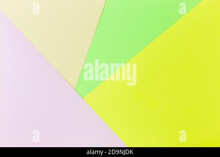 Pastel papers color background is nested backdrop flat lay. green, light green, pink, yellow Stock Photo