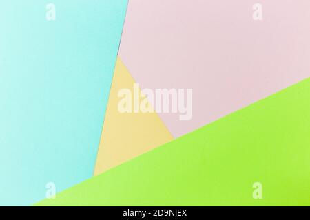 Pastel papers color background is nested backdrop flat lay. green, light green, pink, yellow, blue Stock Photo
