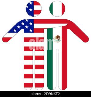 USA - Mexico / friendship concept on white background Stock Photo