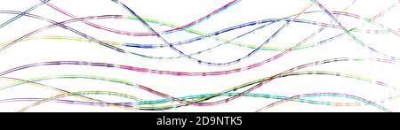 Abstract background of wavy intertwining colored lines on white Stock Vector