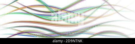 Abstract background of wavy intertwining colored lines on white Stock Vector