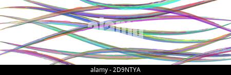 Abstract background of wavy intertwining colored lines on white Stock Vector