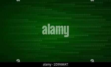 Abstract background of small squares or pixels in shades of dark green colors Stock Vector
