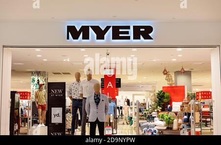 Brisbane, Queensland, Australia: 24th September 2019: Myer Store at Westfield Garden City Shopping Centre Stock Photo