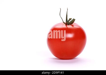 An isolated shot of a tomato on white background Stock Photo