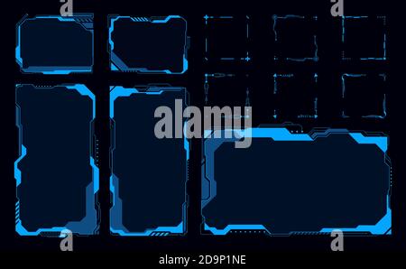 Futuristic HUD abstracts.Future elements blue monochome theme concept background.vector and illustration Stock Vector