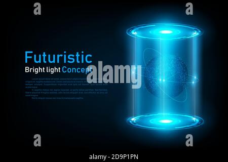 Abstract futuristic World connection Hologram.Future concept.vector and illustration Stock Vector