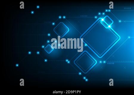 Abstract futuristic circuit square.connection line circuit.vector and illustration Stock Vector