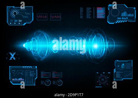 Abstract futuristic system circle tunnel.Future concept.vector and illustration Stock Vector
