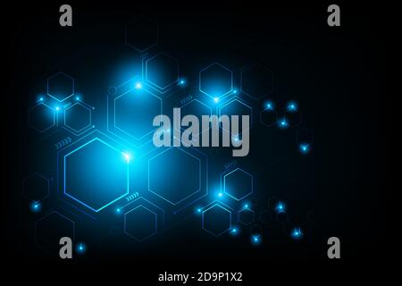 Abstract futuristic circuit hexagon.connection line circuit.vector and illustration Stock Vector