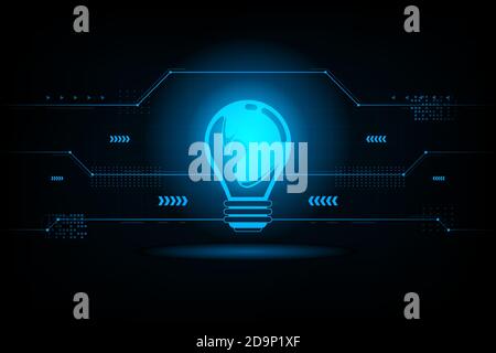 Abstract light bulb futuristic connection.Future concept.vector and illustration Stock Vector
