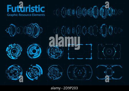 Abstract futuristic Elements Pack.Future concept.vector and illustration Stock Vector