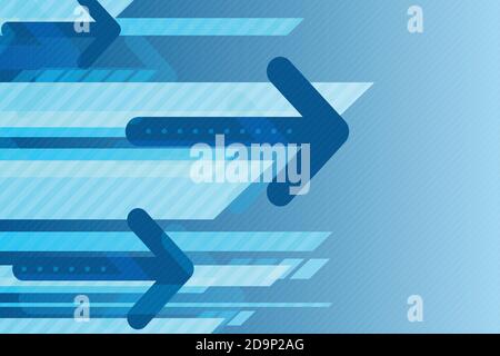 Arrow to goal for future.Futuristic desin in blue tone.vector and illustration. Stock Vector