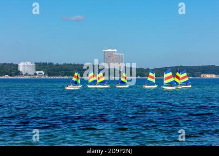 Germany, Schleswig-Holstein, Niendorf. View over the Baltic Sea towards Timmendorfer Strand Stock Photo